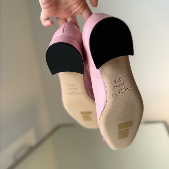 New JIMMY CHOO Rosa Flowers Leather Ballerina Pumps In Rose $925 - Picture 11 of 12